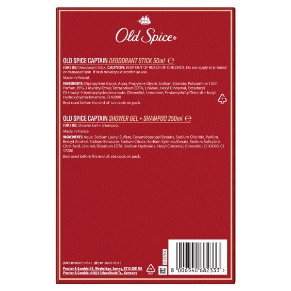 Old Spice Captain Deodorant & Shower Gel Christmas Gift Set