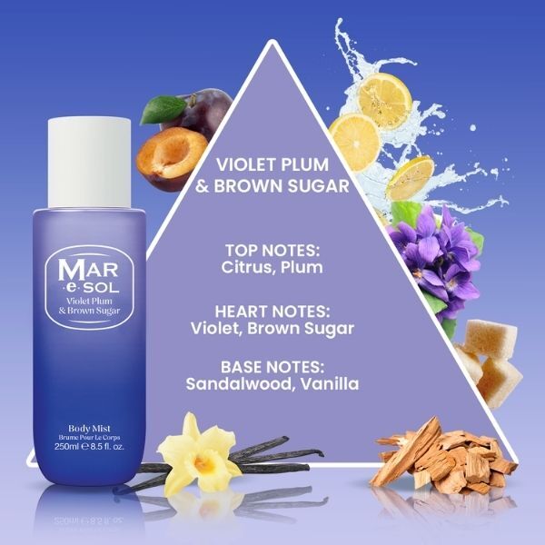 Mar E Sol Violet Plum & Brown Sugar Body Mist 250Ml