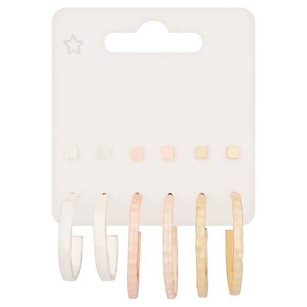 Superdrug Multi-coloured 6 Pack  Hoop & Stud Mix