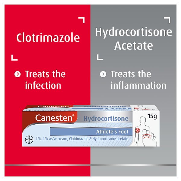 Canesten Hydrocortisone Athlete's Foot 1% w/w Cream 15g