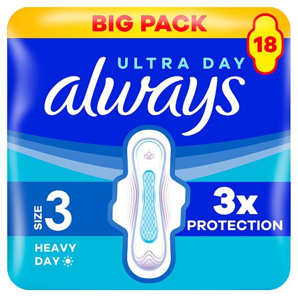 Always Ultra Pads Day & Night Multipack Size 3 Pack 18CT