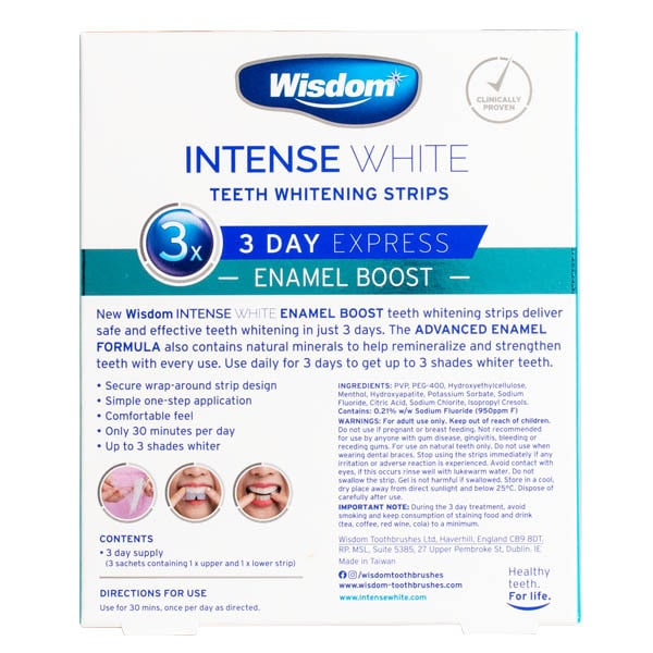 Wisdom Intense White Enamel Boost Teeth Whitening Strips