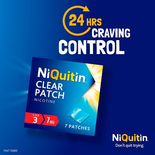 NiQuitin 7mg Step 3- 7 Nicotine Patches- Stop Smoking Aid