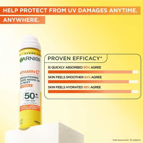 Garnier Vitamin C Brightening Over Make-Up Uv Mist Spf50+