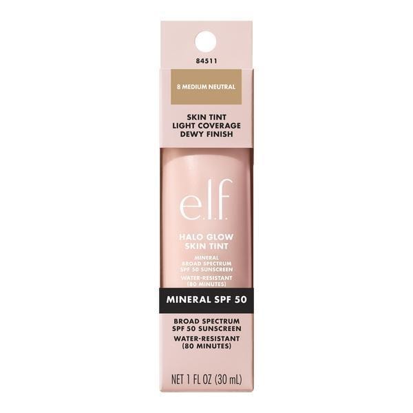 e.l.f. Halo Glow Skin Tint Foundation - SPF 50 8 Medium Neutral