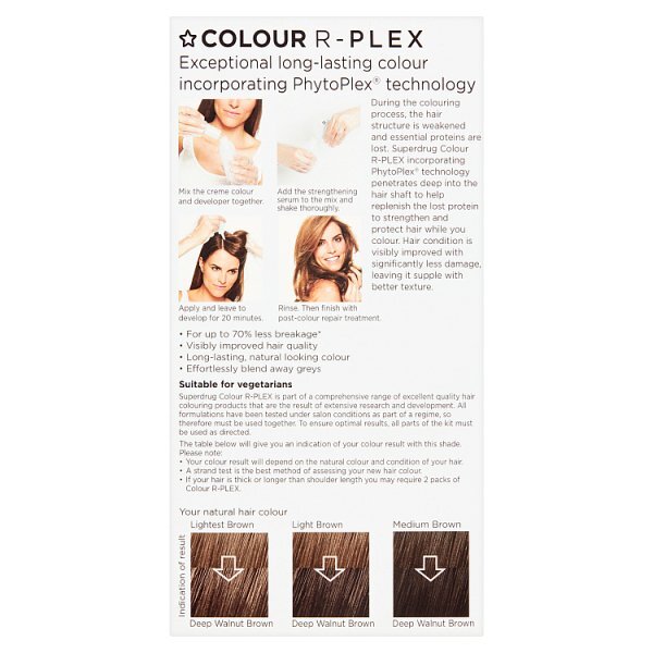 DNR Superdrug Colour R-Plex Permanent Hair Dye Walnut Brown