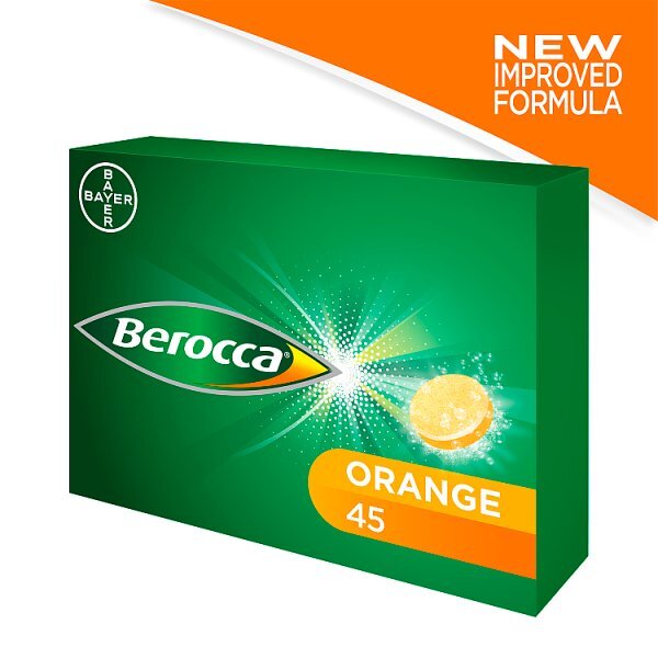 Berocca Natural Orange Sugar Free Effervescent 45 Tablets