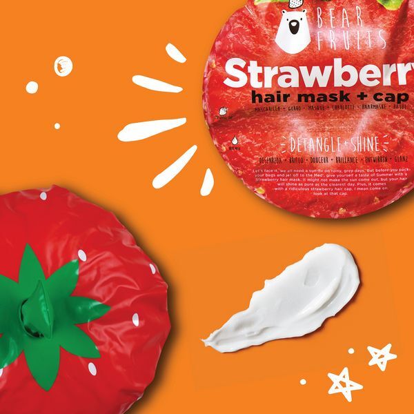 Bear Fruits Strawberry Detangle Shine Hair Mask & Hair Cap