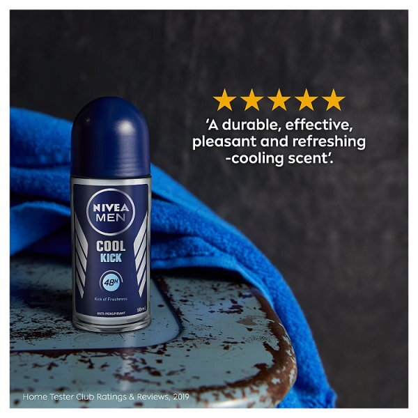 NIVEA MEN Anti-Perspirant Deodorant Roll-On, Cool Kick, 50ml