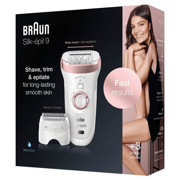 Braun Silk-épil 9 9-720 Epilator for Women,White/Rose Gold