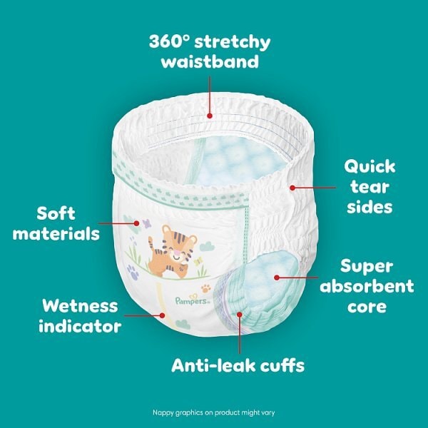 Pampers Baby Dry Nappy Pants Size 8, 14 Nappies, 19kg+