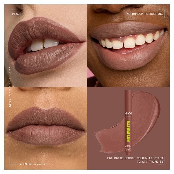 NYX Professional Makeup Fat Matte Lipstick, Tasty Taupe