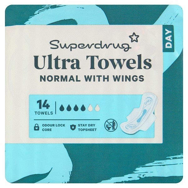 Superdrug Normal Ultra Towel Wings x14