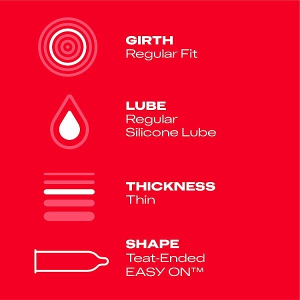 Durex Thin Feel Condoms Enhanced Sensitivity Regular Fit 6s