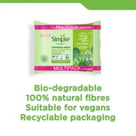 Simple Kind To Skin Cleansing Wipes Biodegradable 50 Pc