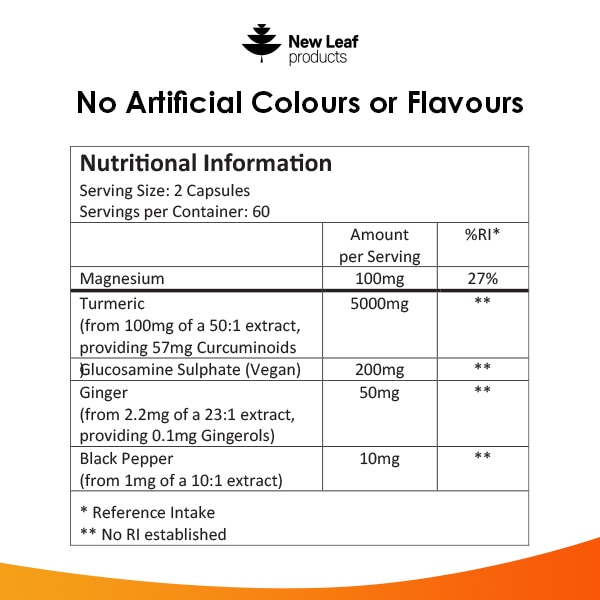 New Leaf Turmeric 5 in 1 Complex Tablets 2 month supply 120s