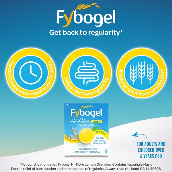 Fybogel Hi Fibre Lemon Constipation Relief 10 Sachets