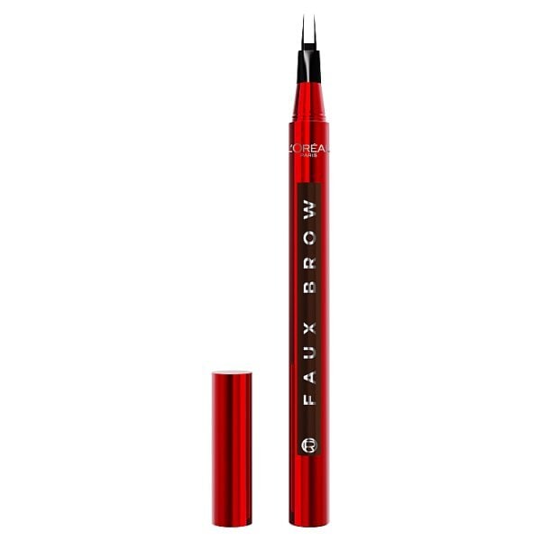L'Oréal Paris Brown Tint Pen, Infallible Faux Brow, Up To 2-Day Brow Tint, Dark Brunette, 1g