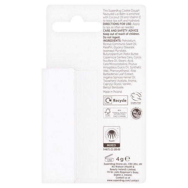 Superdrug Moisturising Lip Balm Cookie Dough