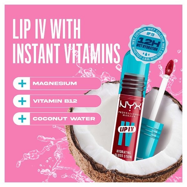 NYX Lip IV Hydrating Gloss Stain Lip Gloss Red-y Set Wet 5ml