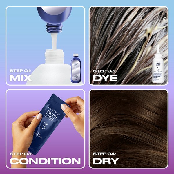 Clairol Nice'n Easy Tone+Gloss Semi-Permanent Hair Dye Med Ash Brown