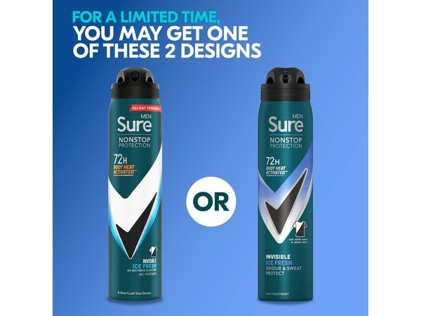 Sure Men Nonstop Invisible Ice Fresh Anti-Perspirant Aerosol 250 ml