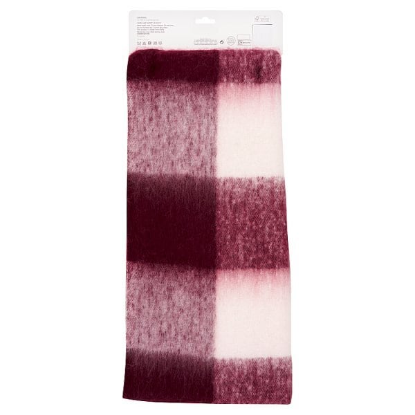 Superdrug Checked Scarf Burgundy