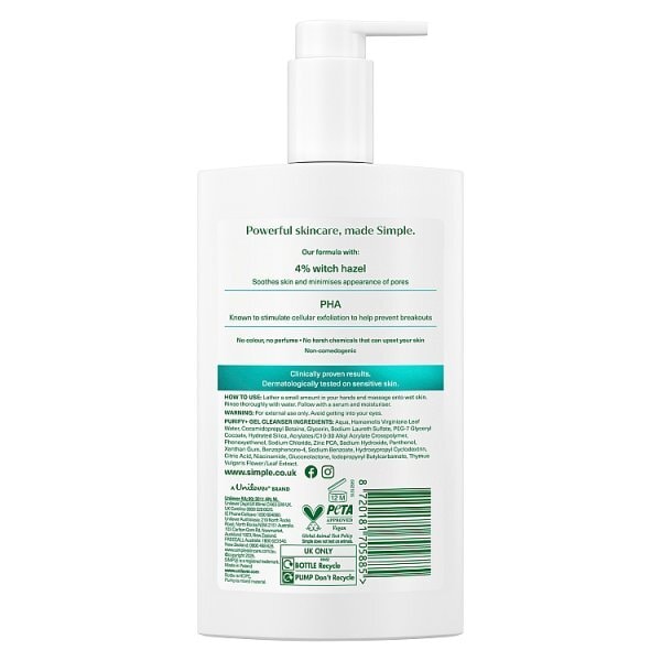Simple Purify+ Gel Facial Cleanser 240 ml