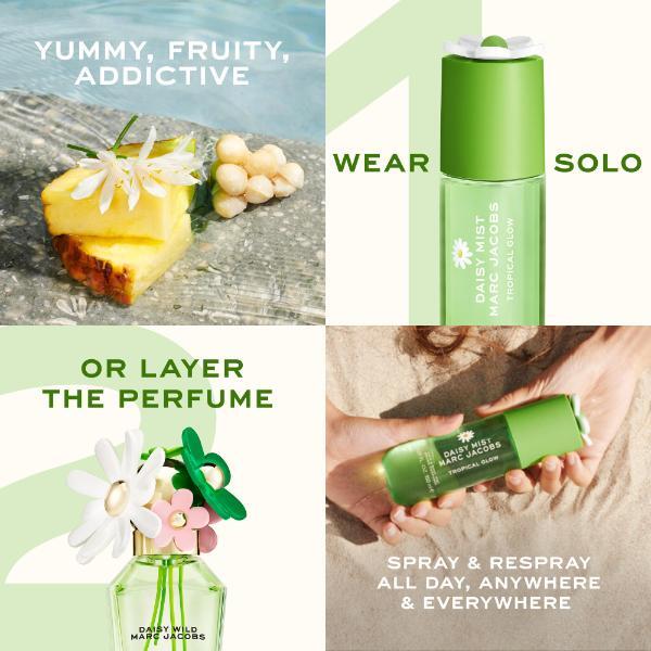 Marc Jacobs Daisy Tropical Glow Hair & Body Mist & Daisy Wild Eau de Parfum 100ml Bundle