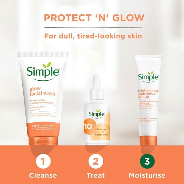 Simple Protect 'N' Glow Triple Protect Moisturiser SPF 30 40 ml