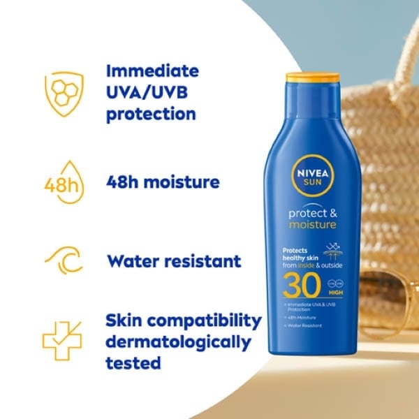 NIVEA SUN Suncream Lotion Protect & Moisture SPF30 200ml