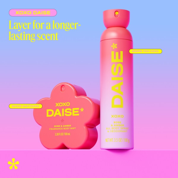 Daise All Body Spray & Deodorant Xoxo Rose & Amber 120 Ml