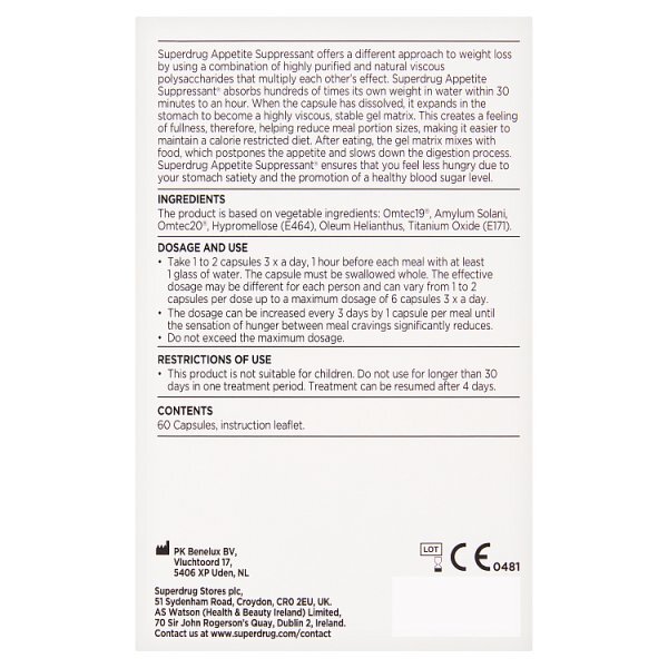 S/D APPETITE SUPPRESSANT FORTE 60 CAPS