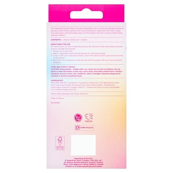 Superdrug Premium 5 Blade Razor Special Edition Hot Pink