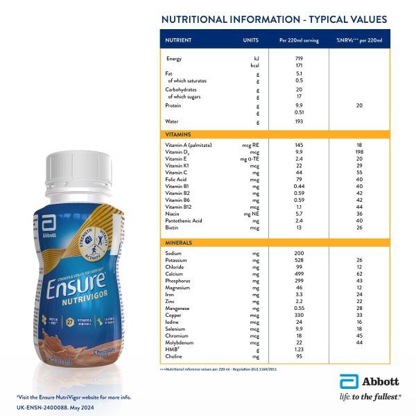 Ensure NutriVigor Ready To Drink Chocolate Flavour 220ml