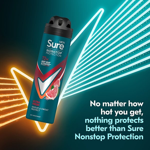 Sure Mens Anti-Perspirant Aerosol Ultra Fresh Nonstop 150ml