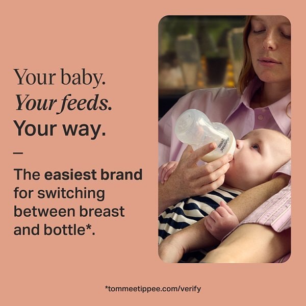Tommee Tippee Closer To Nature Bottle, 1X 260Ml, Clear