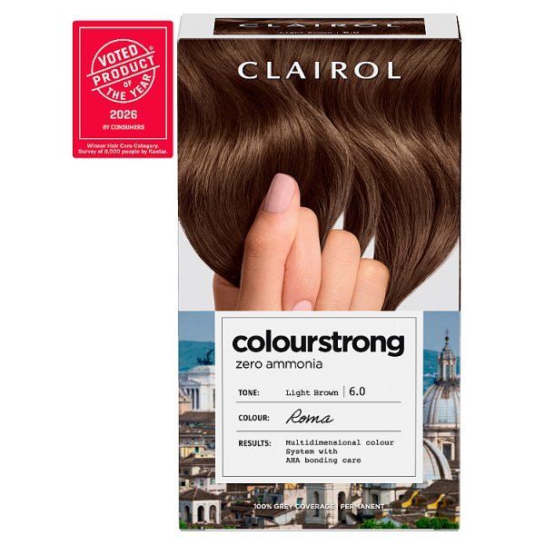 Clairol Colour Strong Permanent Hair Dye 6.0 Light Brown
