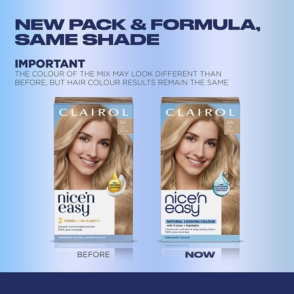 Clairol Nice'N Easy Crème Permanent Hair Dye 9A Light Ash Blonde