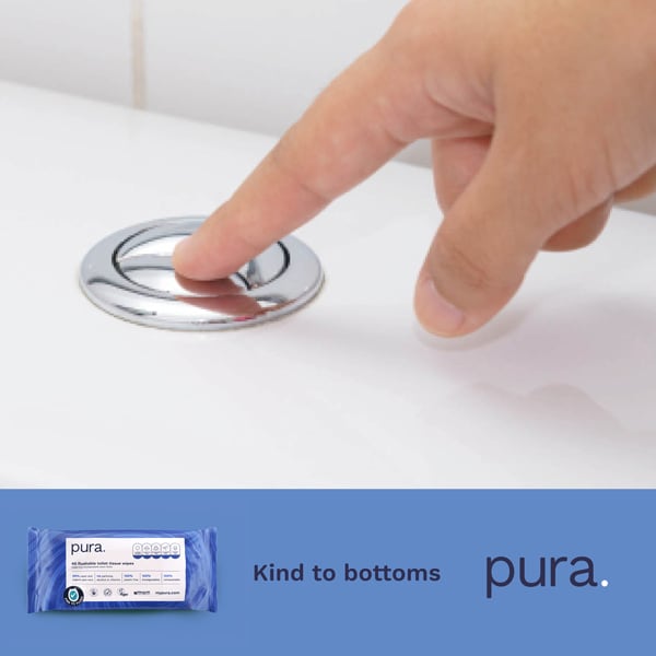 Pura Premium Flushable Moist Toilet Tissue Wipes, 40 Wipes