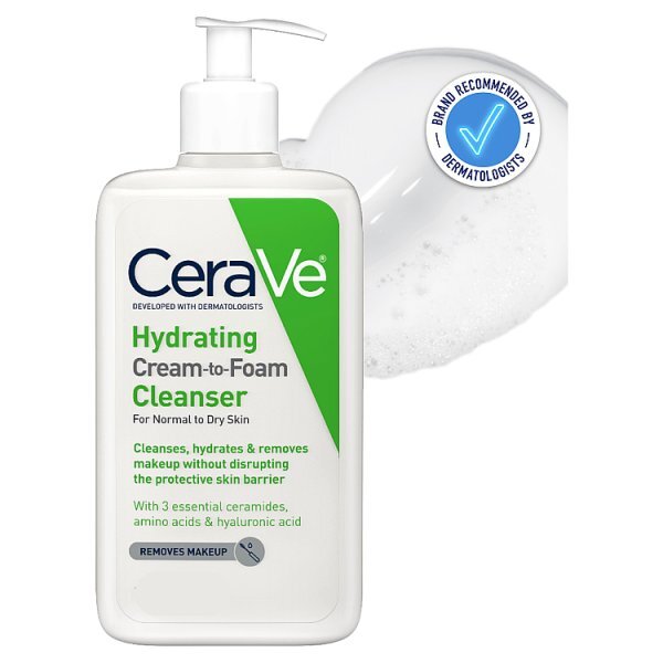 CeraVe Cream to Foam Cleanser with Hyaluronic Acid for Dry Skin 473ml