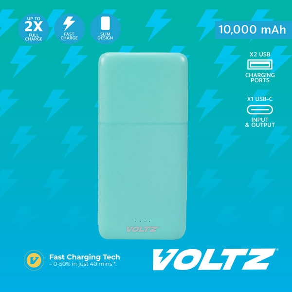 Voltz 10K Power Bank Turquoise