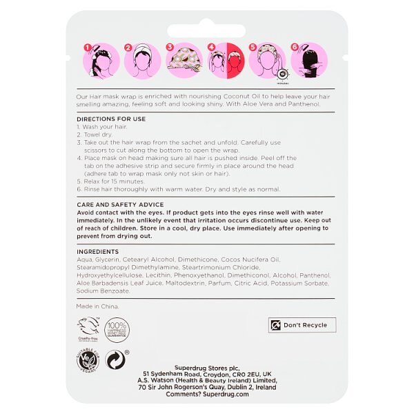 Superdrug Hair Wrap Mask Coconut