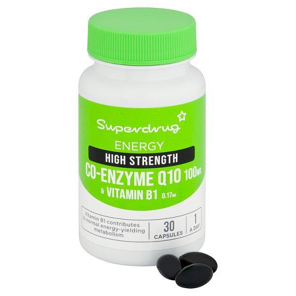Superdrug High Strength Co-enzyme Q10 100mg With B1 30s