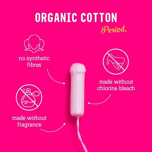 Flo Organic Cotton Applicator Tampons- 8 Regular + 6 Super