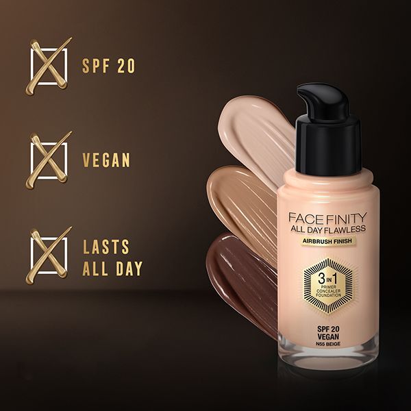 Max Factor Facefinity 3in1  Flawless Foundation 55 Beige