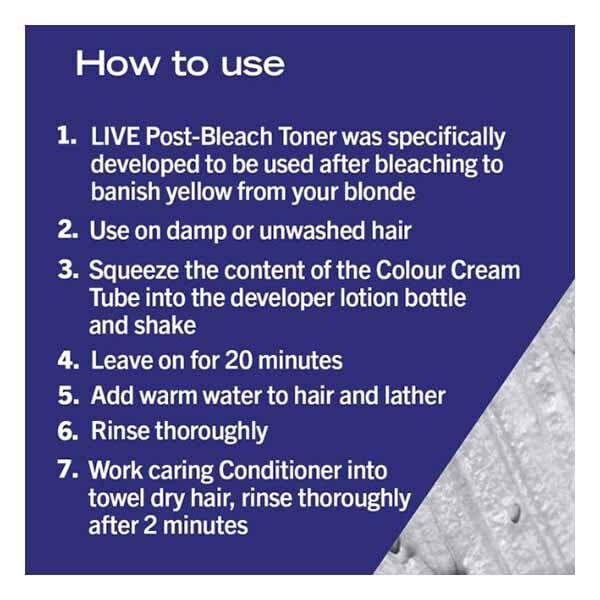 Live Ice White Hair Toner Post Bleach Semi-Permanent T1