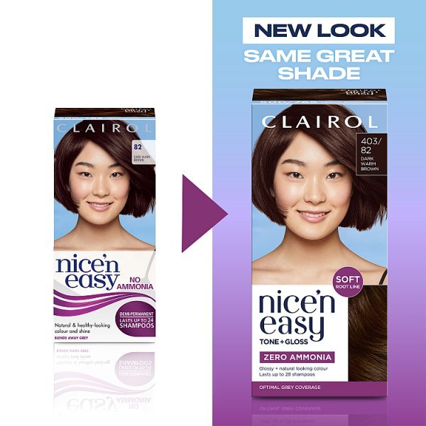 Clairol Nice'n Easy Tone+Gloss Semi-Permanent Hair Dye Dark Warm Brown