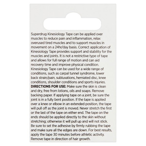 Superdrug Kinesiology Tape 5cm x 5m Stretched Red