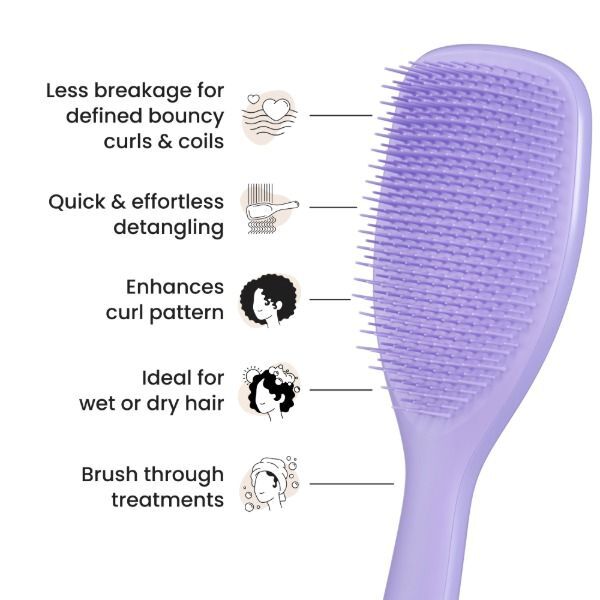 TT LARGE DETANGLER CURLY COILY PURPLE